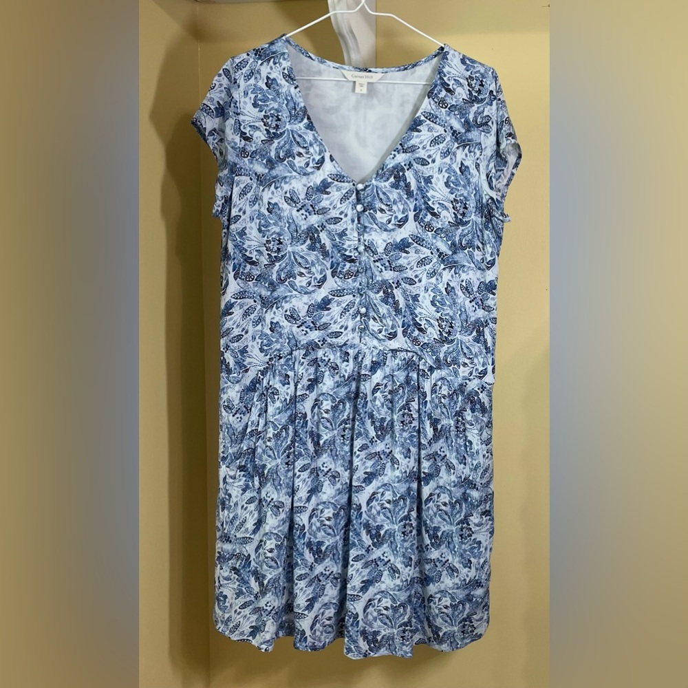 Garnet Hill Blue and White Floral Mini Dress